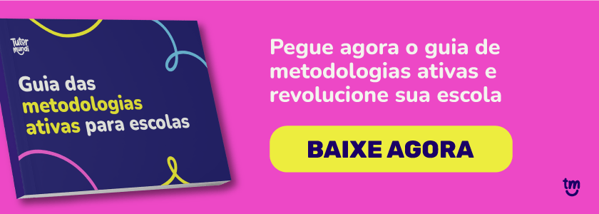 Banner oferecendo o Guia das Metodologias Ativas para escolas gratuitamente.