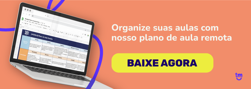 banner oferecendo para download gratuito o plano pronto de aula remota