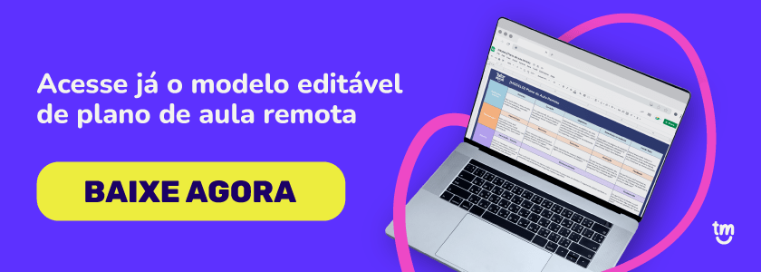 banner oferecendo para download gratuito o plano pronto de aula remota