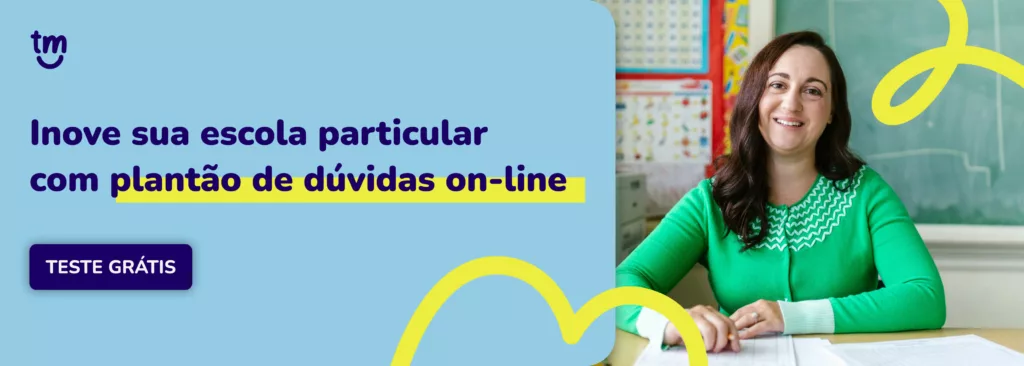Descubra como escolas particulares estão inovando com o plantão de dúvidas on-line, convite para clicar no banner